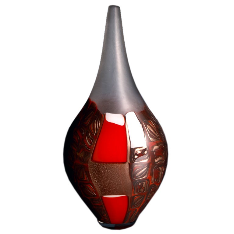A Franco Moretti Designed  Murano Glass Vase Italy