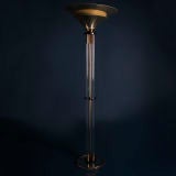 A Lucite Rod and Brass Uplighter stamped 1985