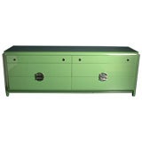 A Green Lacquered Asian Modern Buffet by Rom Weber Indiana