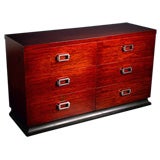 Vintage A 1950s Double Chest of Drawers with Nickel Plated Handles