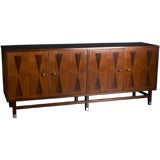 Vintage A 1940s Wooden Buffet with Nickel Handles