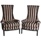 A Pair of Highbacked 1940s Wing Chairs