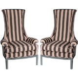 A Pair of Highbacked 1940s Wing Chairs