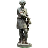 Cast Iron Statue of a Young Boy
