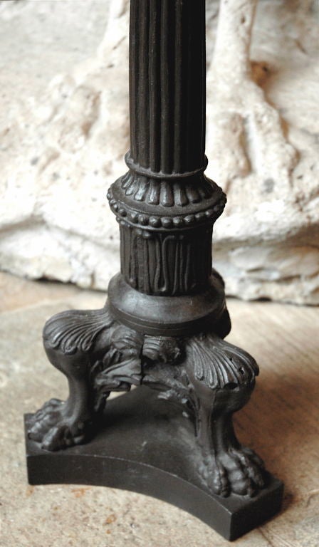 CAST IRON CANDLE STICKS In Excellent Condition In New York, NY