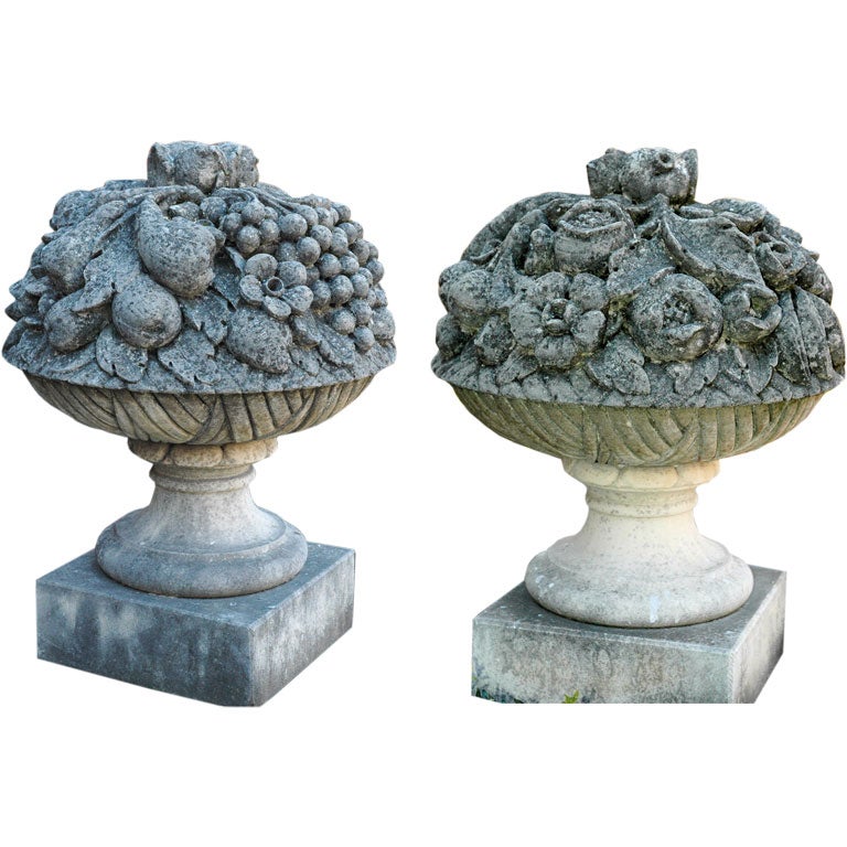 CARVED STONE FRUIT BASKETS at 1stdibs