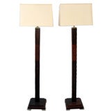 A pair of Faux Shagreen floor lamps