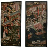 A pair of Framed Chinese carmendel screens