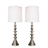 A pair of Nickel plated Stiffel Lamps