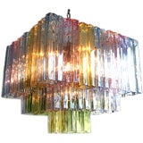 Large Colored Glass Chandelier by Dante Creza
