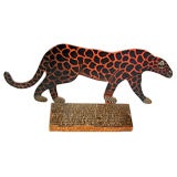 Folk Art Sculpture of A Leopard by Howard Finster
