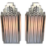 A Brilliant Pair of Art Deco Large Scale Wall Sconces