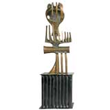 Abstract Brass Sculpture by Roger Mack