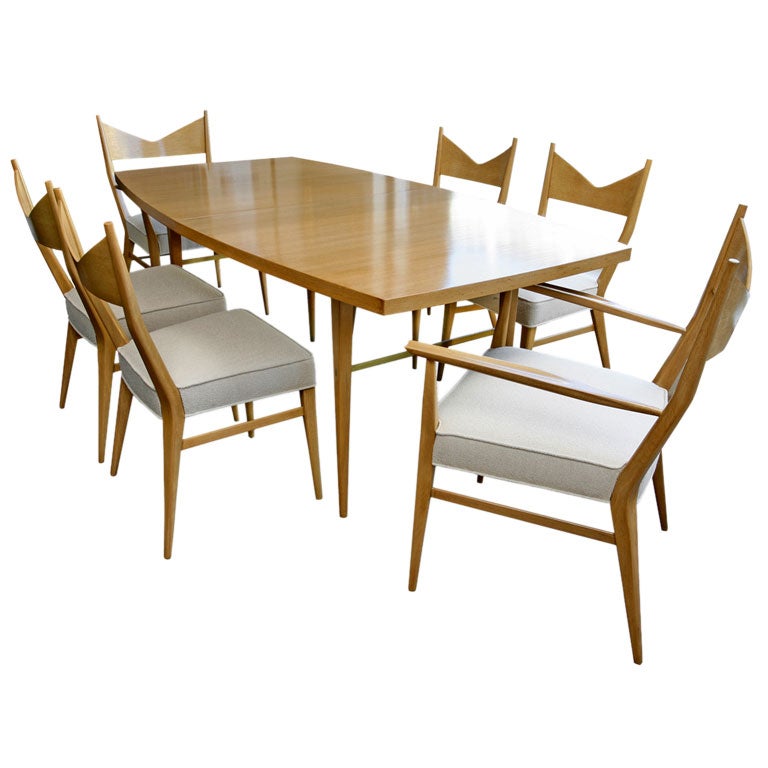 Paul McCobb Dining Set with Table, 6 chairs and 4 leaves