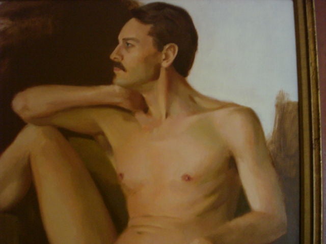 Late 20th Century Len Gridley Everett -Seated Male For Sale
