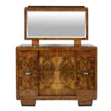 Burled Walnut Dresser With Mirror