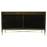 Paul McCobb Walnut and Leather Front Sideboard