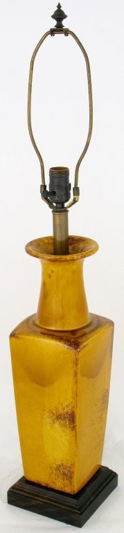 American Saffron Glazed Vase Form Table Lamp By Frederick Cooper For Sale