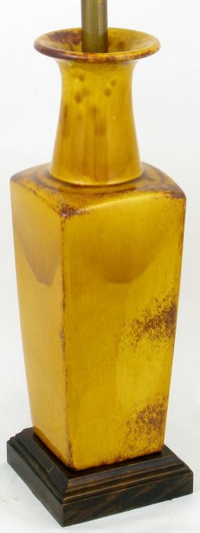 Ceramic Saffron Glazed Vase Form Table Lamp By Frederick Cooper For Sale