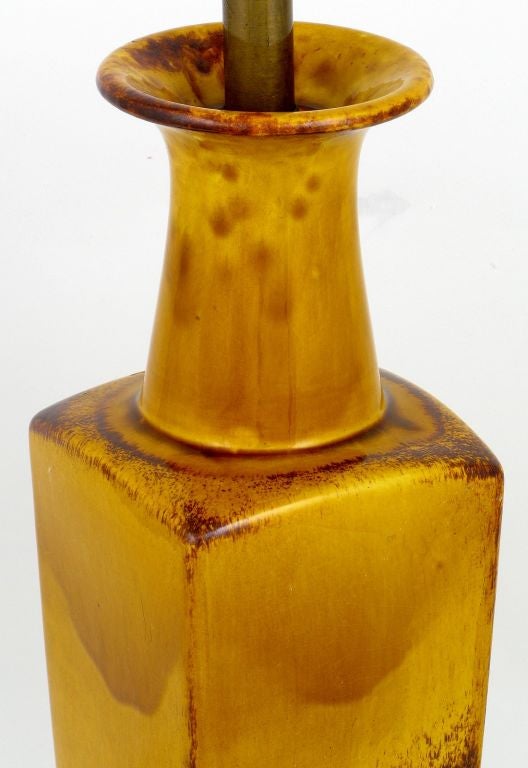 Saffron Glazed Vase Form Table Lamp By Frederick Cooper For Sale 3