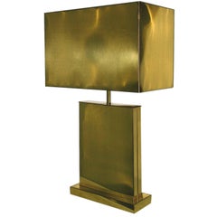 Signed C. Jere Architectural Brass Table Lamp With Brass Shade