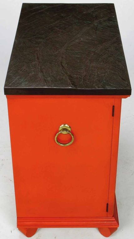 20th Century Dorothy Draper Commode In Castilian Red Lacquer With Gilding