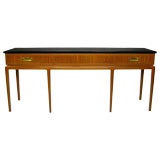 Gerry Zanck Attr.  Long Walnut Console Table With Slate Top