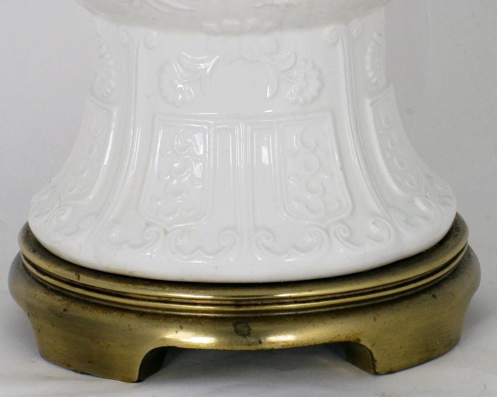 Pair Frederick Cooper White Porcelain Table Lamps 2