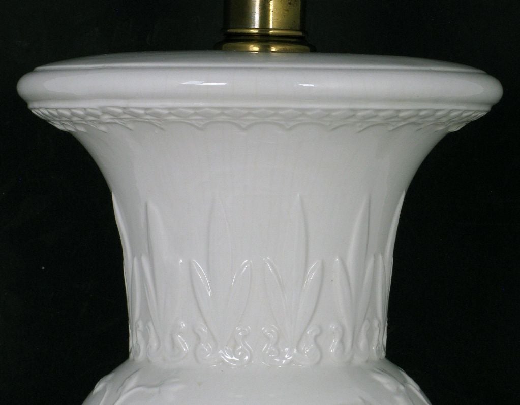 Pair Frederick Cooper White Porcelain Table Lamps 4