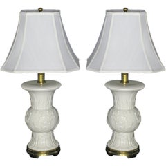 Pair Frederick Cooper White Porcelain Table Lamps