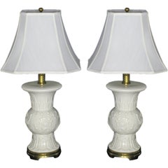 Pair Frederick Cooper White Porcelain Table Lamps