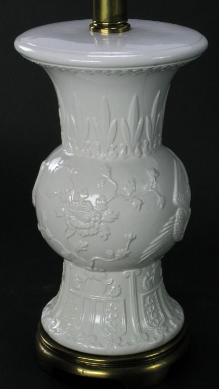 Mid-20th Century Pair Frederick Cooper White Porcelain Table Lamps