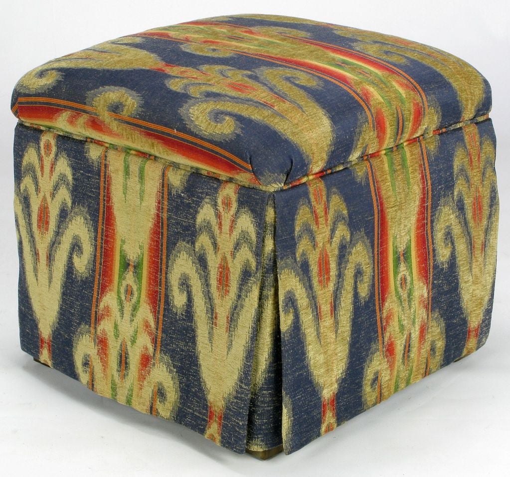 Pair Ikat Upholstered Stools/Benches