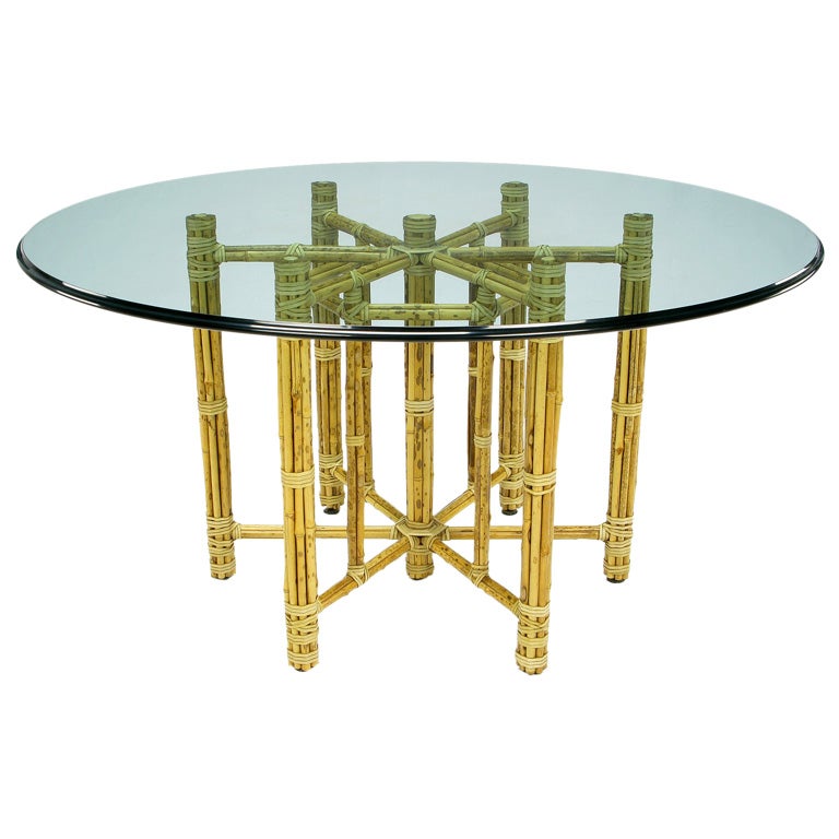Large Reeded Bamboo Table Base From McGuire at 1stDibs