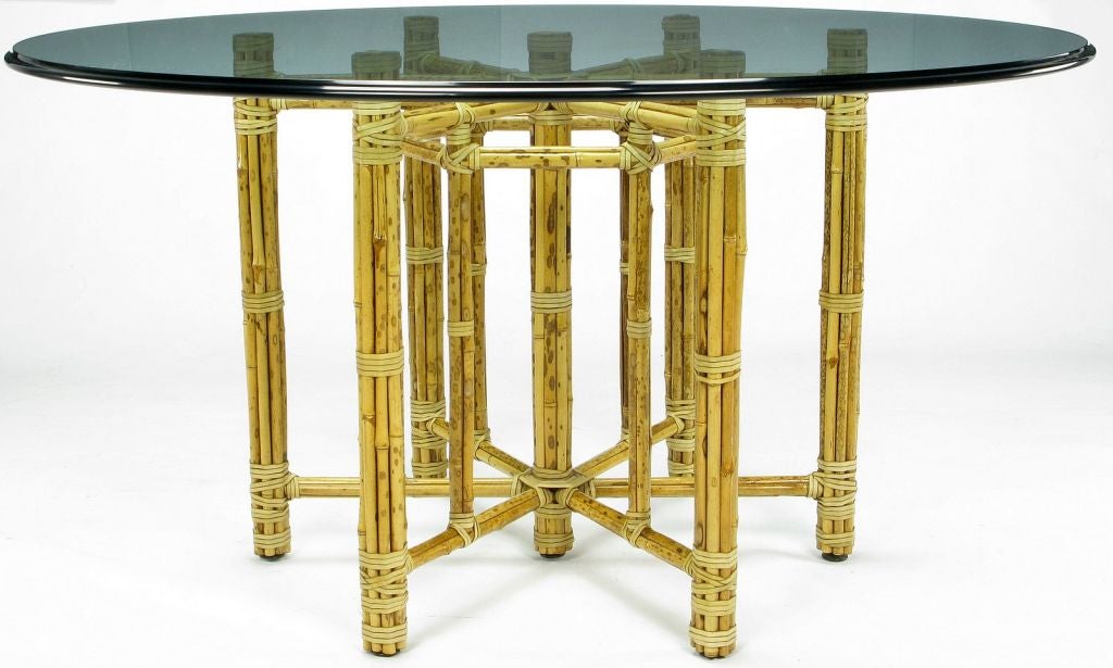 Large Reeded Bamboo Table Base From McGuire at 1stDibs