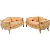 Pair Of Bombe Settees In The Manner Of Richard Himmel