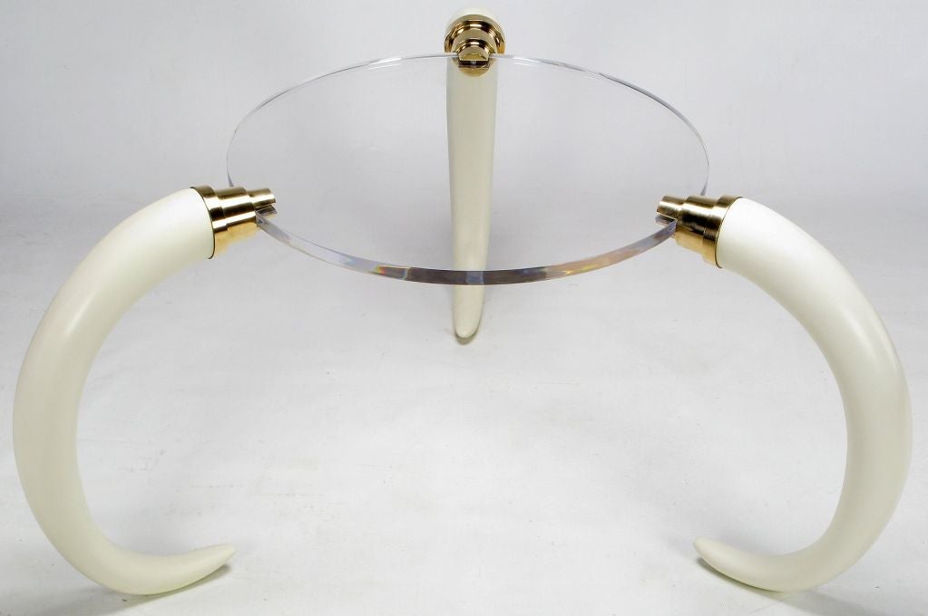 Magnificent Tusk & Lucite Center Table 2