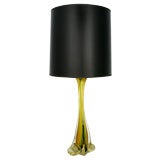 Large  Amber And Green Sommerso Glass Table Lamp