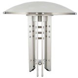 Vintage Sonneman Postmodern Brushed Steel & Chrome Halogen Table Lamp