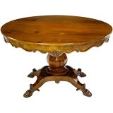 Hand Carved Walnut Italian Neoclassical Claw Foot Dining Table