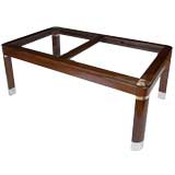 Mahogany And Chrome Dining Table