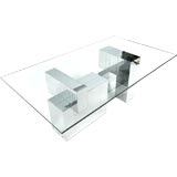 Paul Evans Chrome 
Glass Cityscape Dining Table