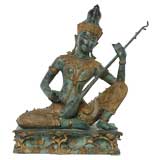 Cast Bronze Asian Woman Sculpture