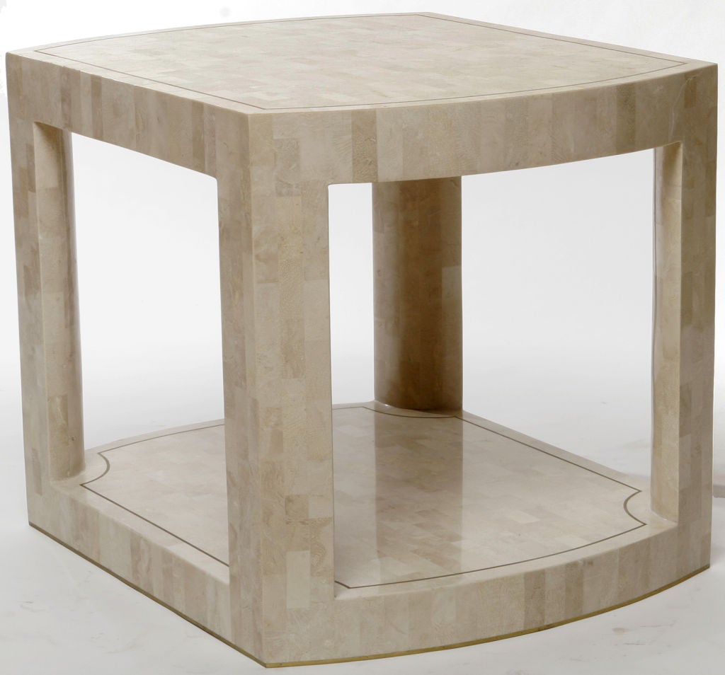 Karl Springer Tessellated Fossilized Coral End Table