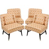 Set Of Four Harvey Probber Game Table Chairs