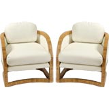 Pair Rare 1970s Club Chairs By Henry Olko For Willow & Reed