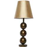 Unusual Bronze Three Sphere Table Lamp