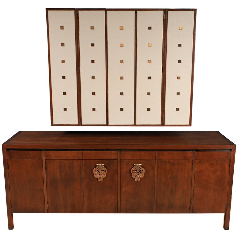 Rare Bert England Sideboard With Floating Wall Cabinet