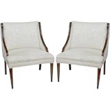 Vintage Pair 1940s Square Back Gondola-Style Chairs