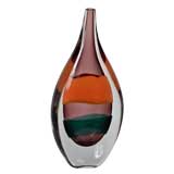 Impressive Luciano Gaspari Sommerso Glass Bottle Vase